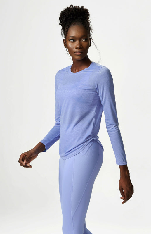 Round Neck Long Sleeve Quick Dry Breathable Yoga Top