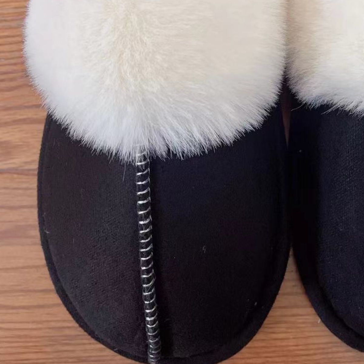 Faux Suede Sherpa Slippers