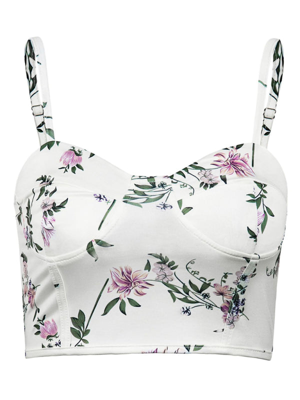 Floral Corset Style Cropped Tank